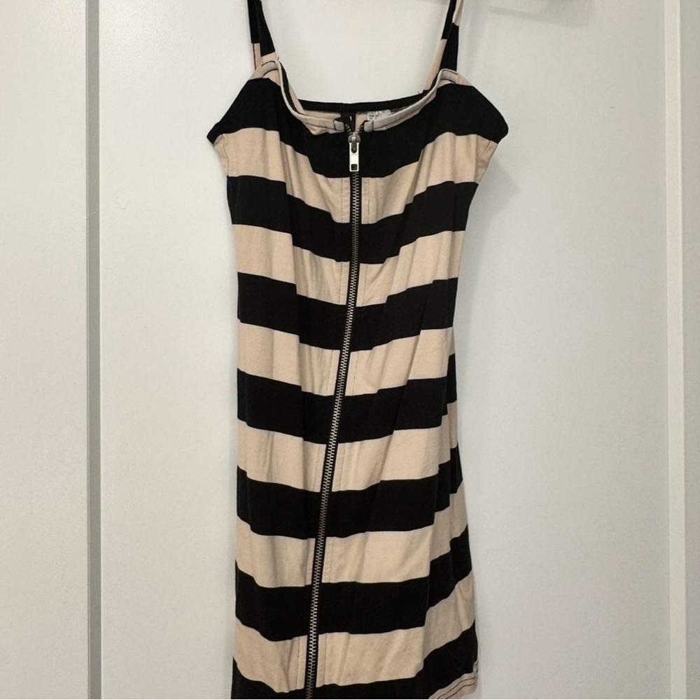 Striped Black and Cream Dress
